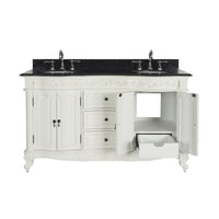 Rosette Granite Top Double Vanity White 1550mm