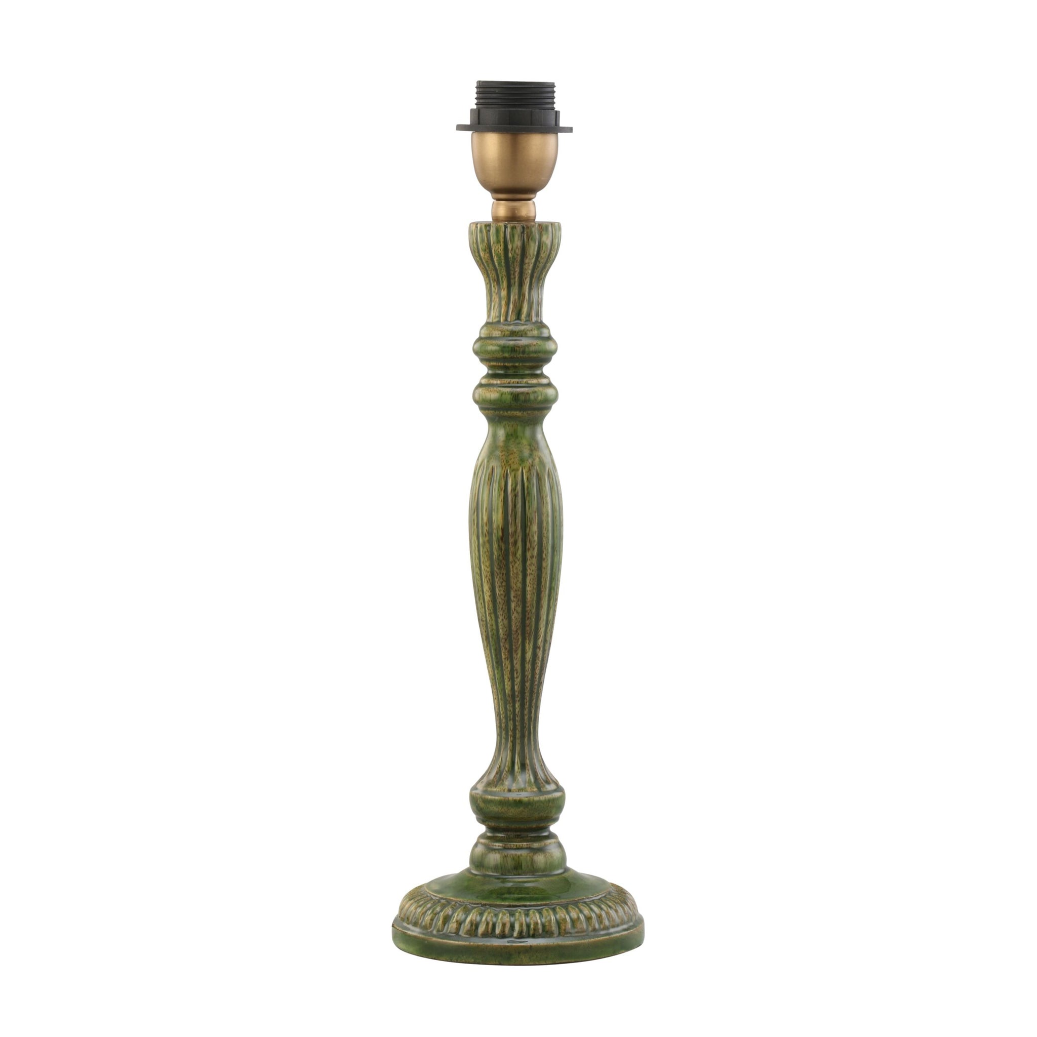 Zarina Meena Green Wooden Table Lamp Base 13x13x36cm
