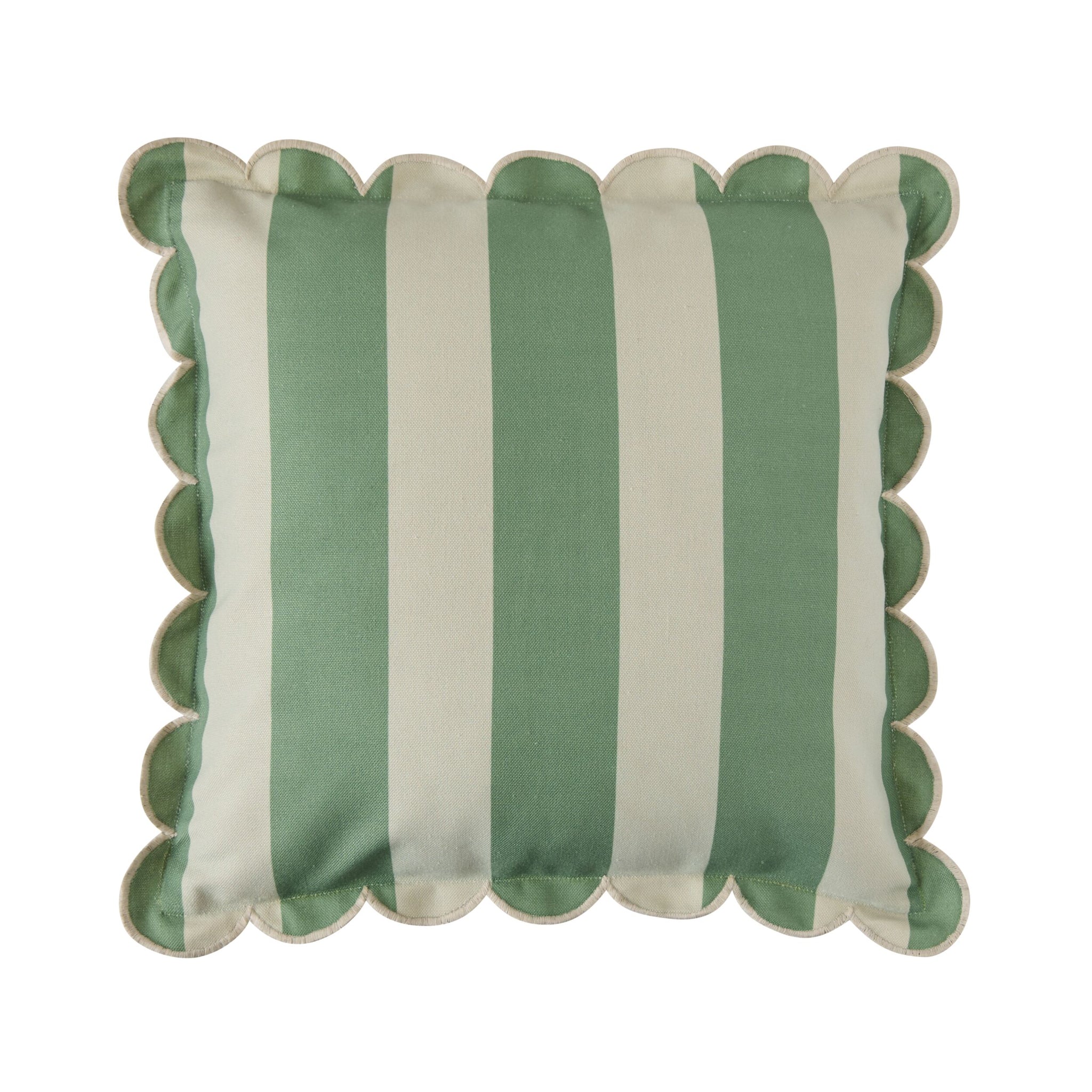 Aruba Scallop Edge Stripe Outdoor Cushion Seafoam 45x45cm