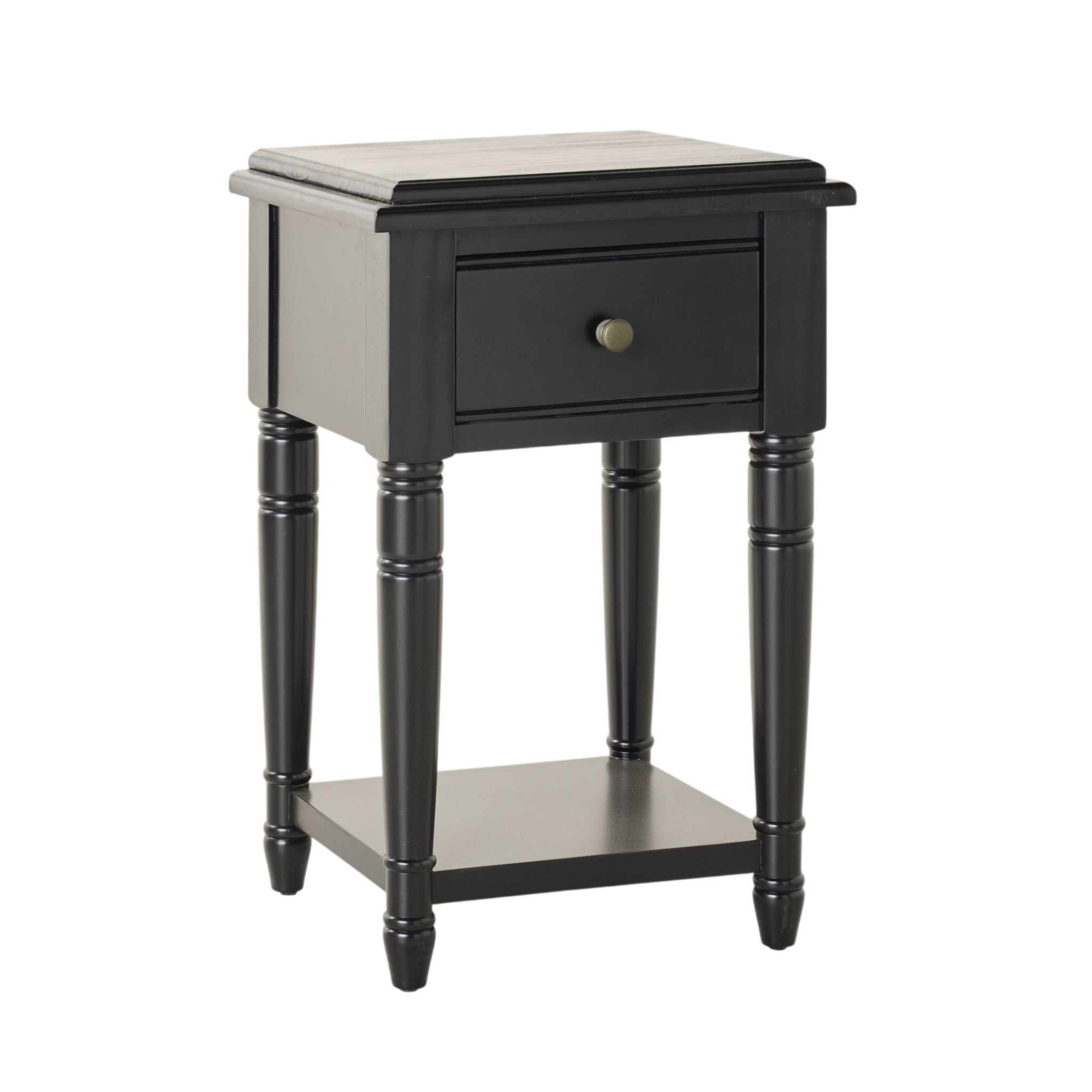 Clover 1 Drawer Bedside Table / Side Table Black