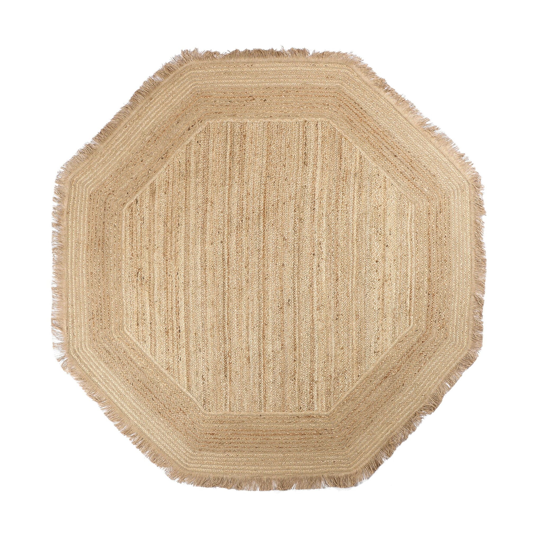 Tulum Braided Octagonal Jute Rug 200cm