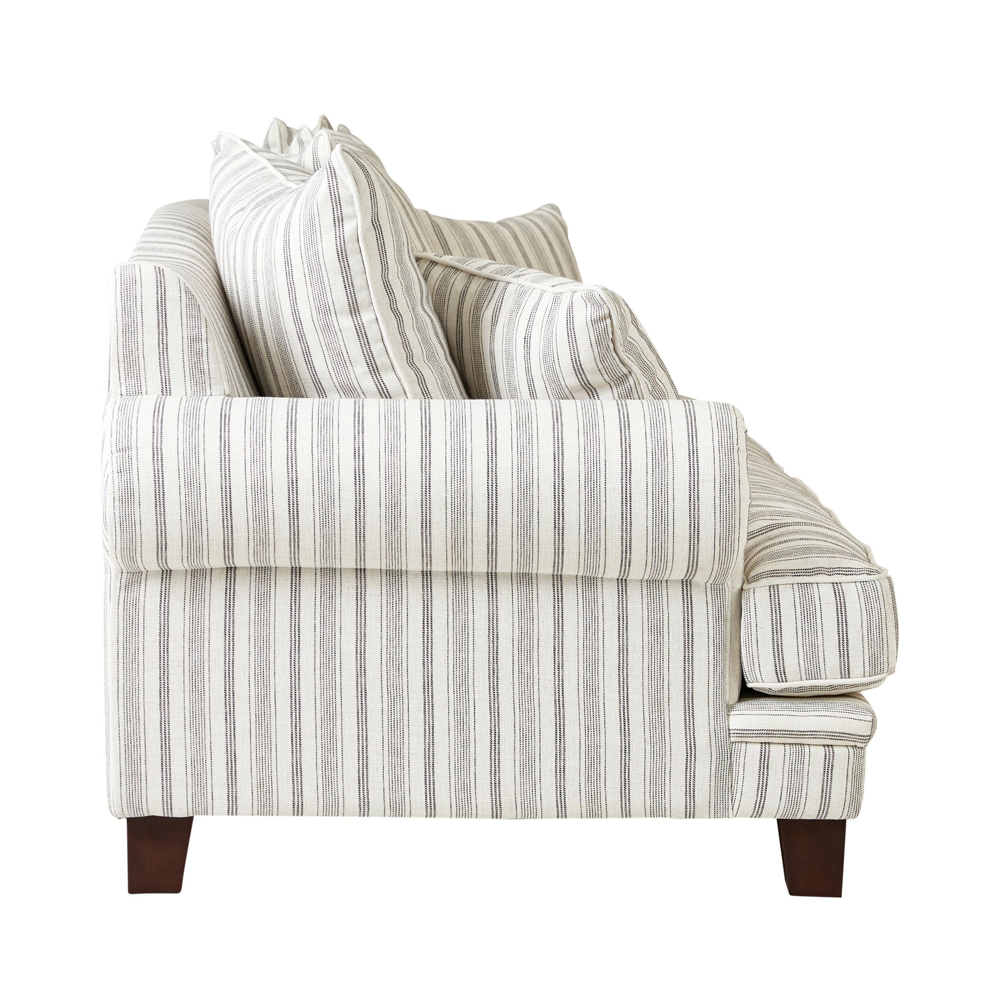 Lisette 3.5 Seater Sofa Linen Stripe