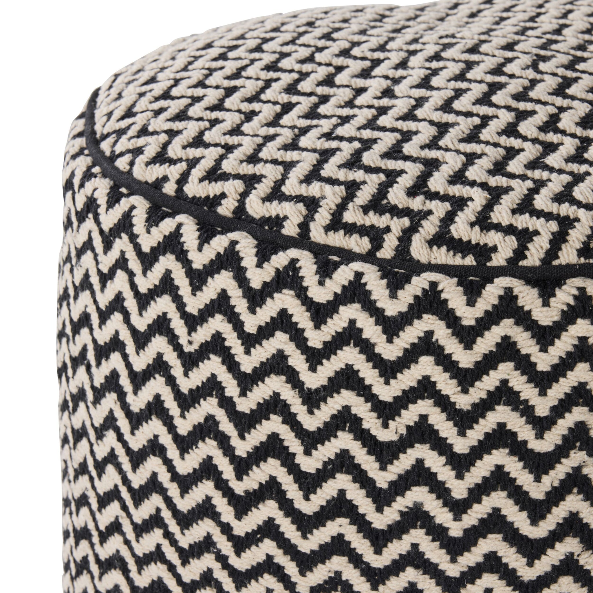 Bellevue Chevron Round Pouf