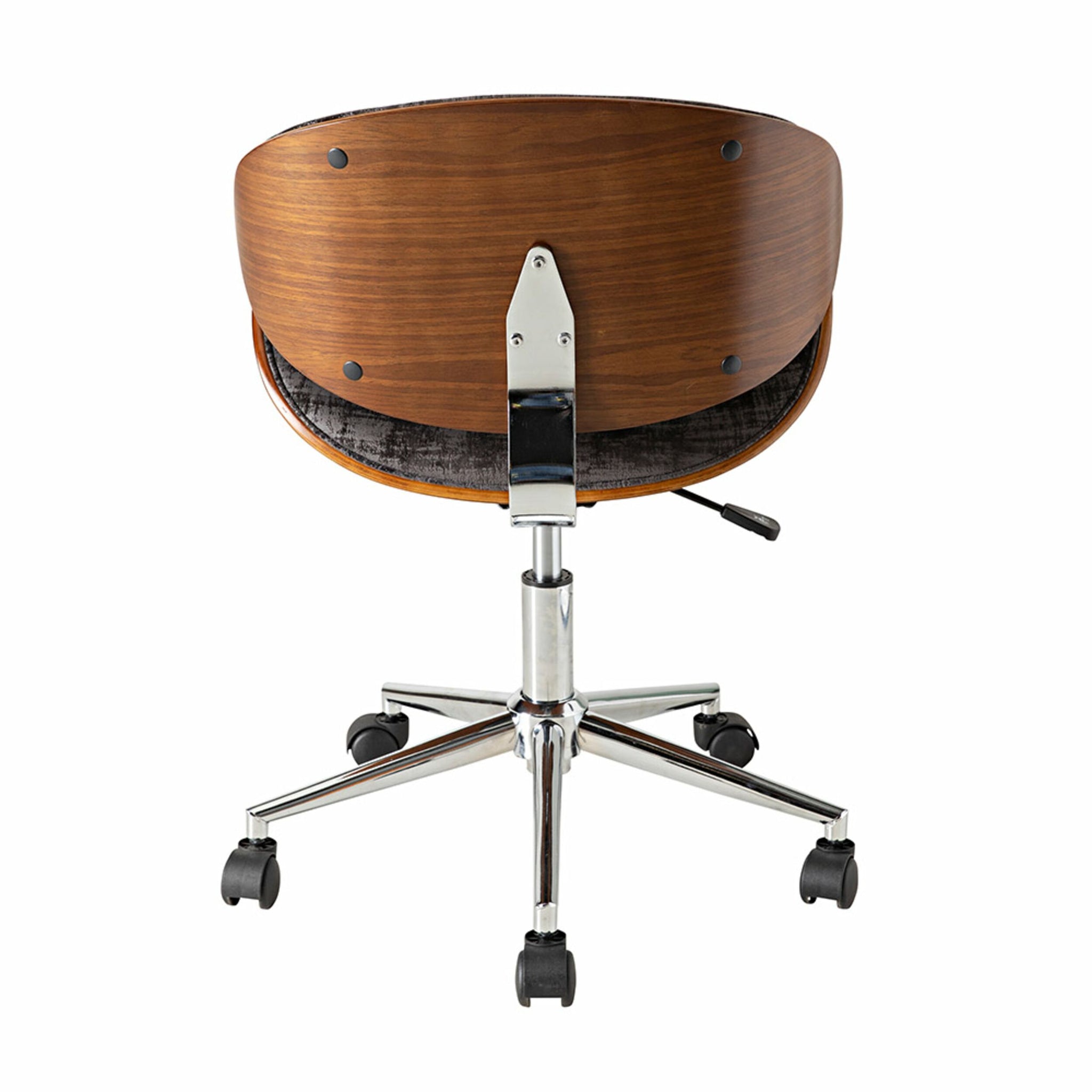 Jetson Desk Chair Timber Veneer Back Brushed Basalt Velvet