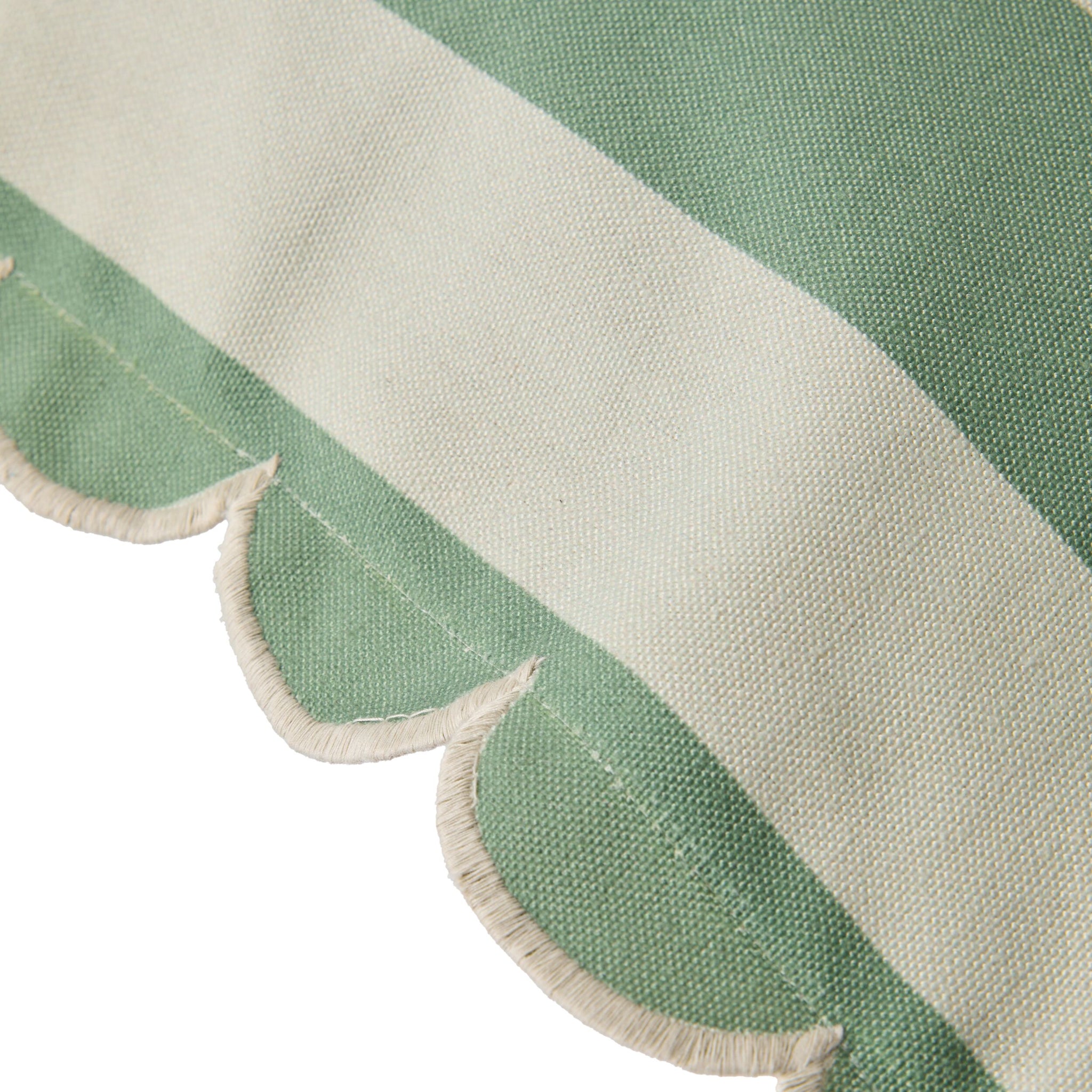 Aruba Scallop Edge Stripe Outdoor Cushion Seafoam 45x45cm