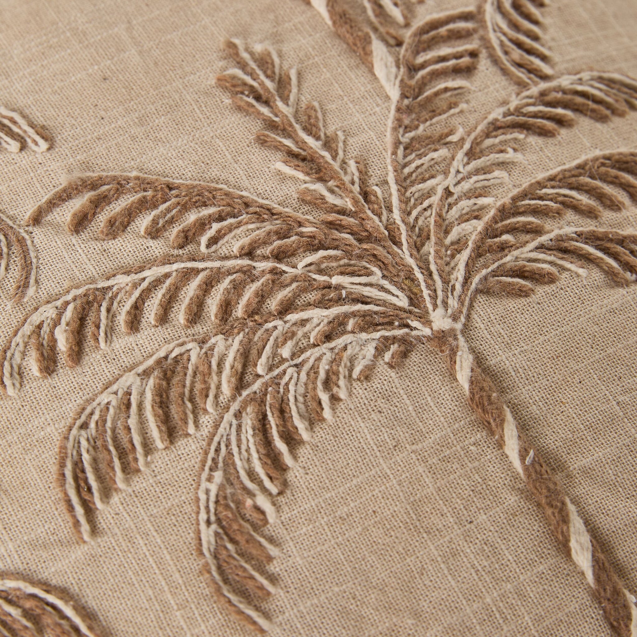 Stitch Palm Breeze Embroidered Cushion