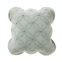Stitch Scalloped Cushion Soft Sage 50x50cm