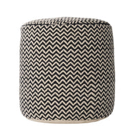Bellevue Chevron Round Pouf