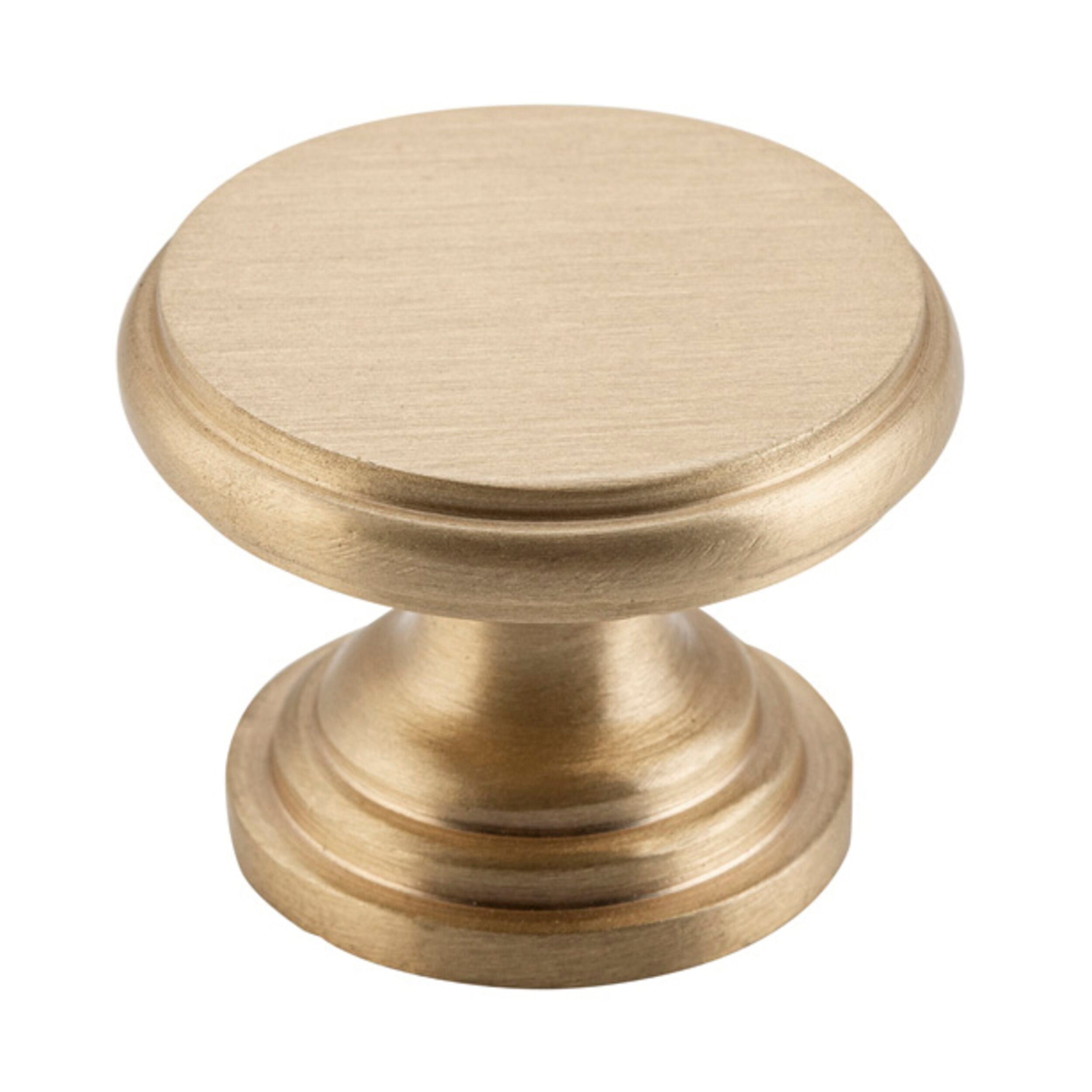 6692 Cupboard Knob Flat Satin Brass D32xP23mm