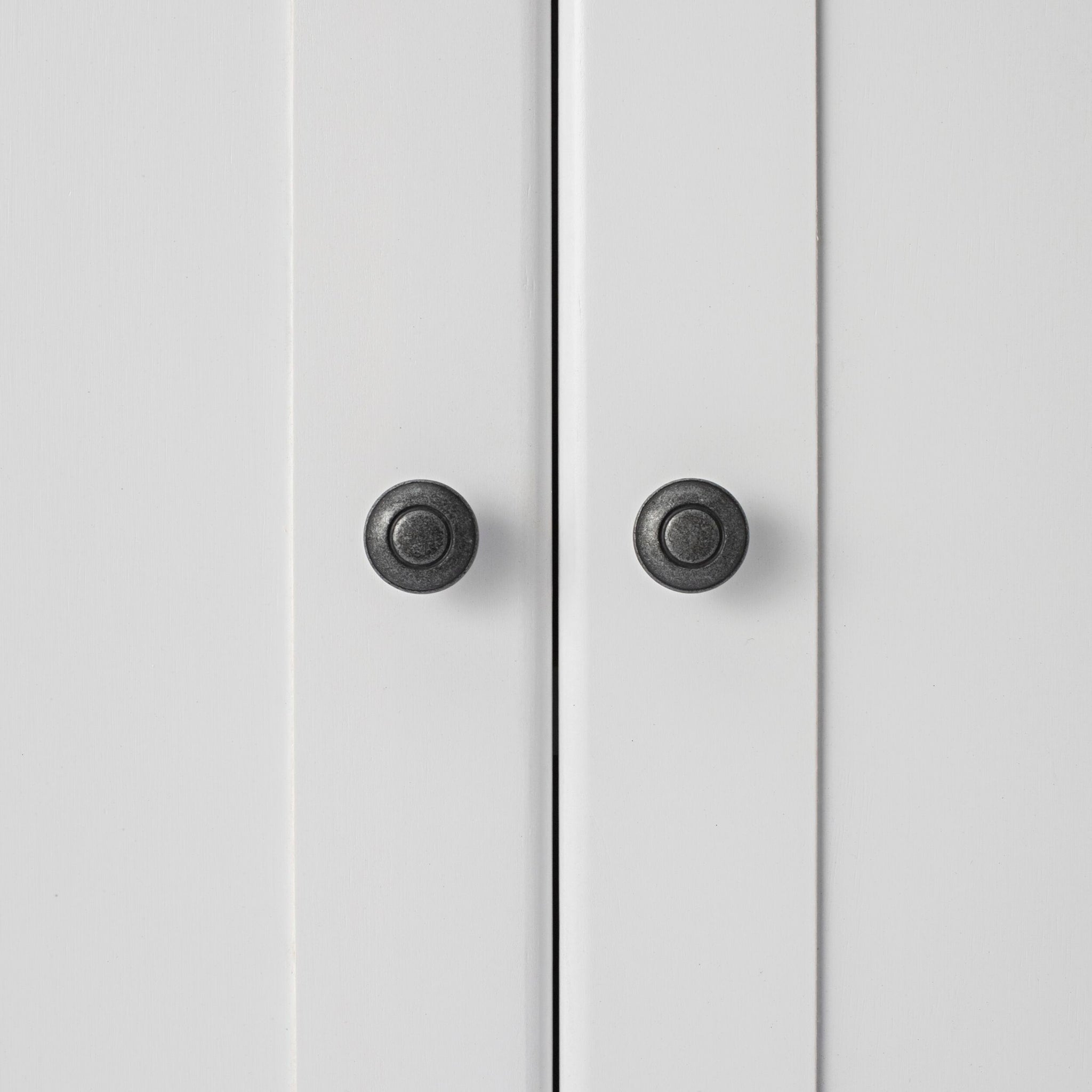 Armand 2 Door Library Shelving Unit 124 x 240cm White with Grey detail