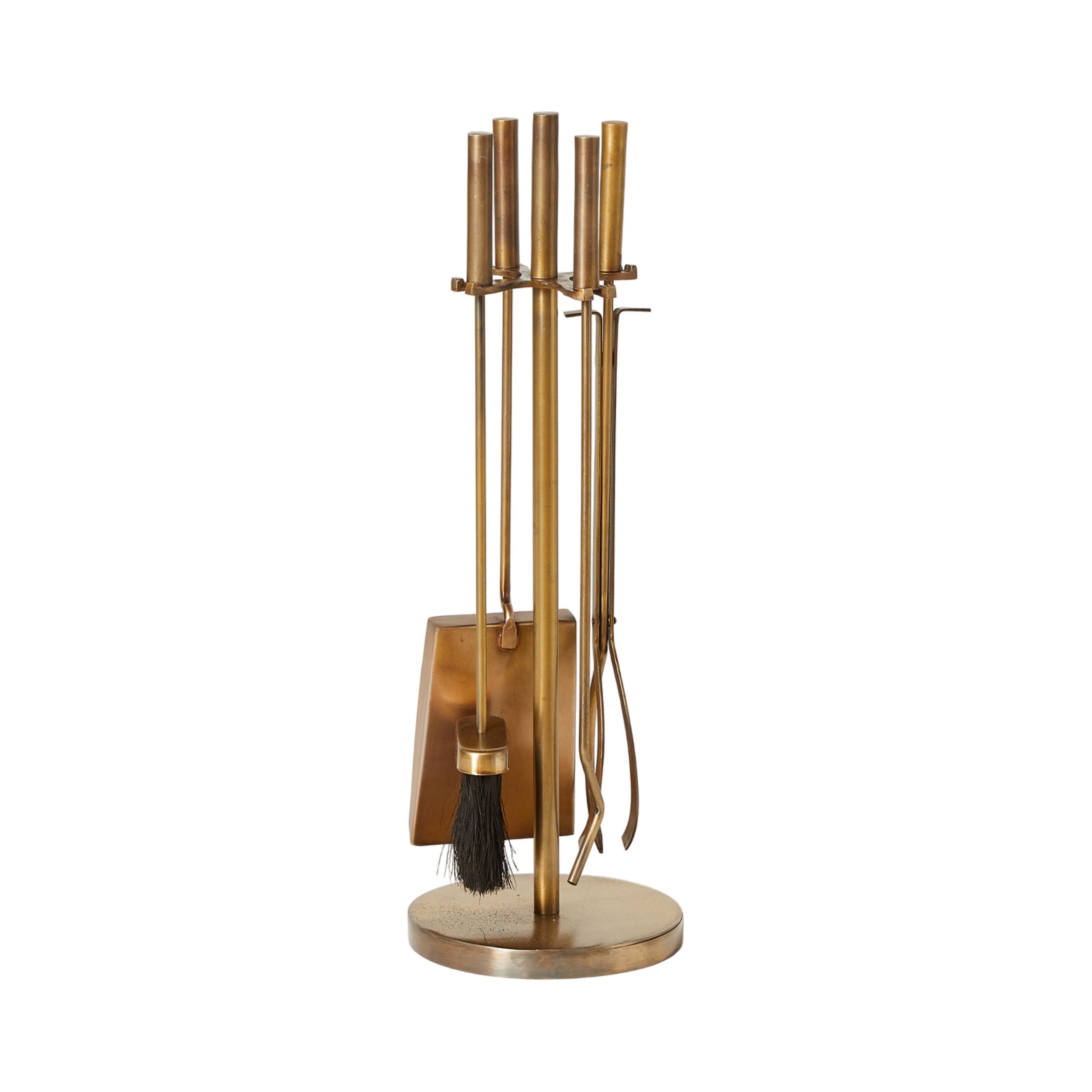 Perry Fire Set Brass Antique 61x20cm – Early Settler NZ