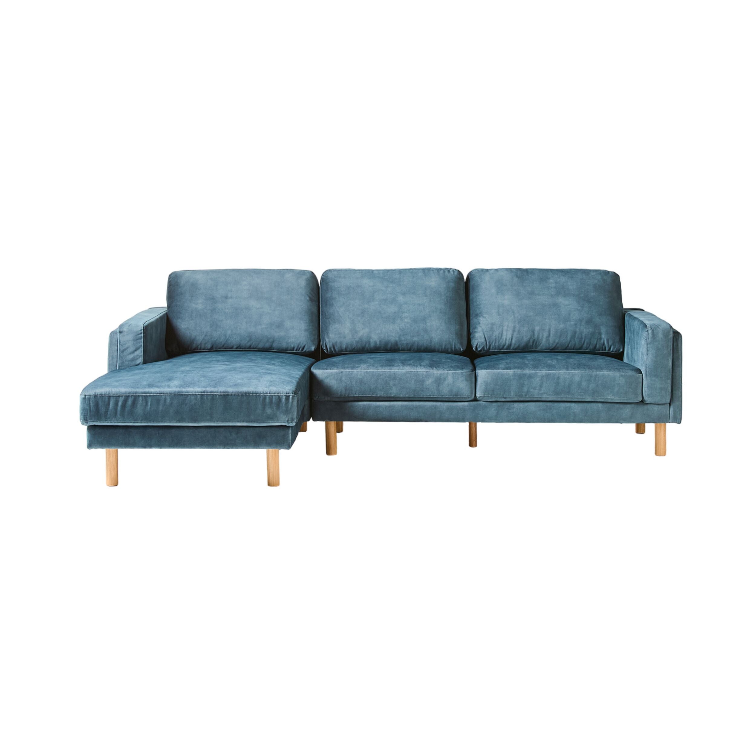 Finch 3 Seater LHS Chaise Haven Denim