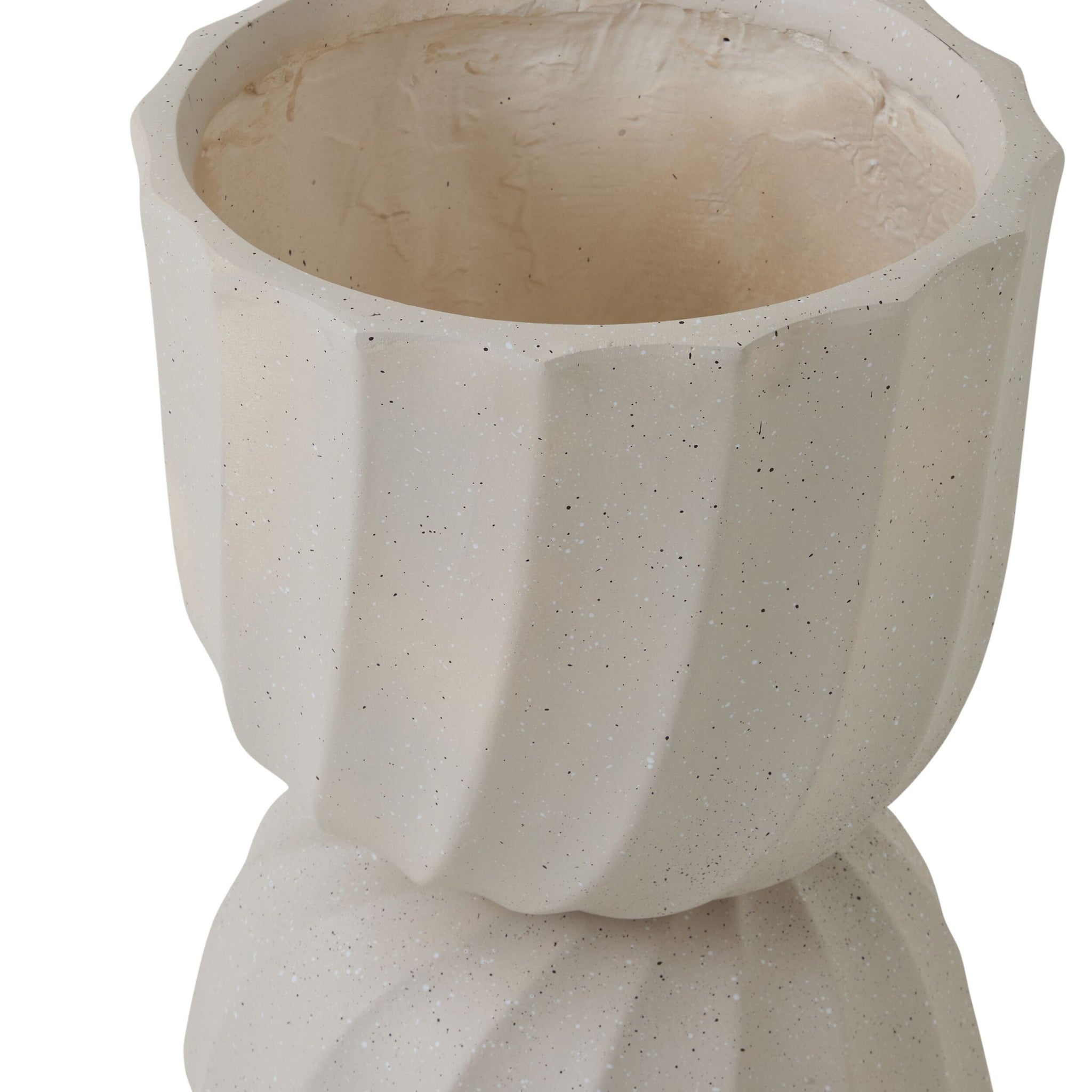 Twist Pedestal Planter White 50cm
