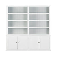 Armand 4 Door Library Shelving Unit 240 x 240cm White