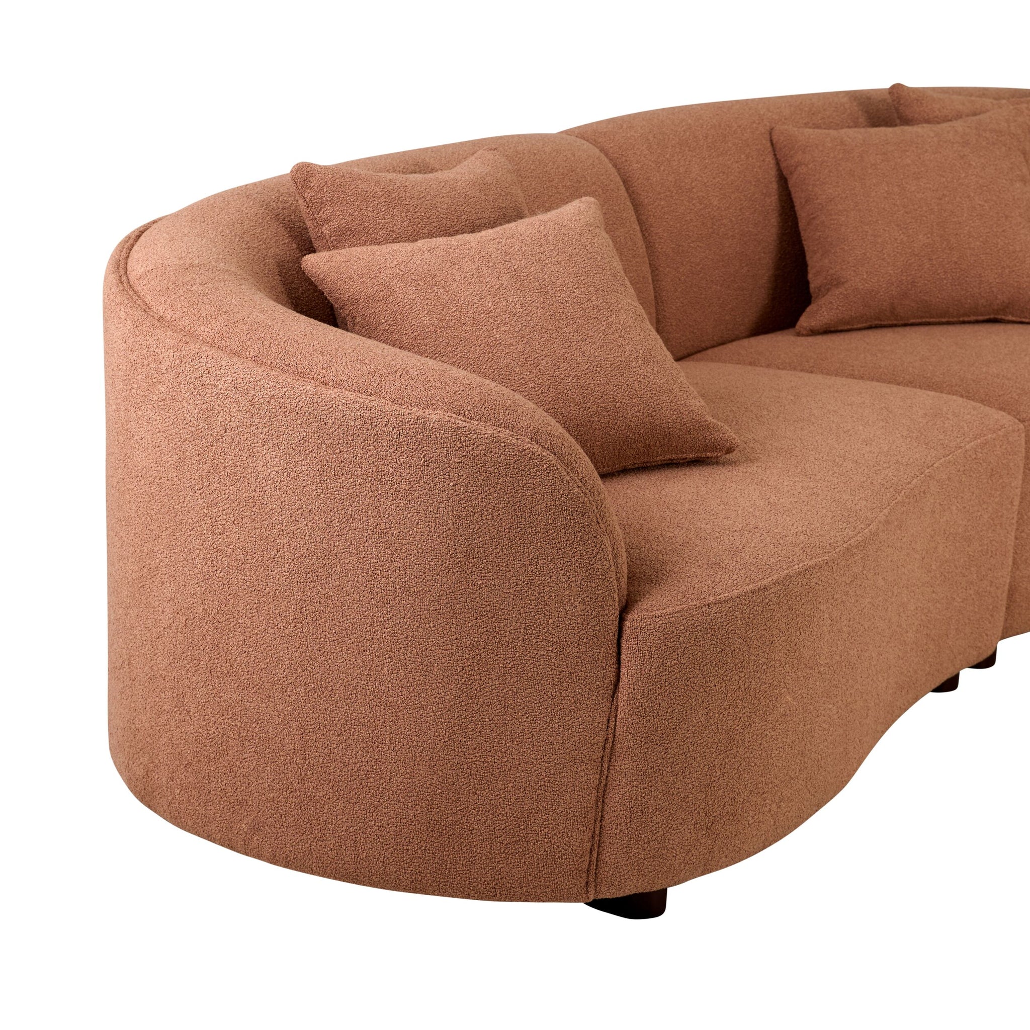 Alessa 4 Seater Sectional Sofa Luna Powder Pink