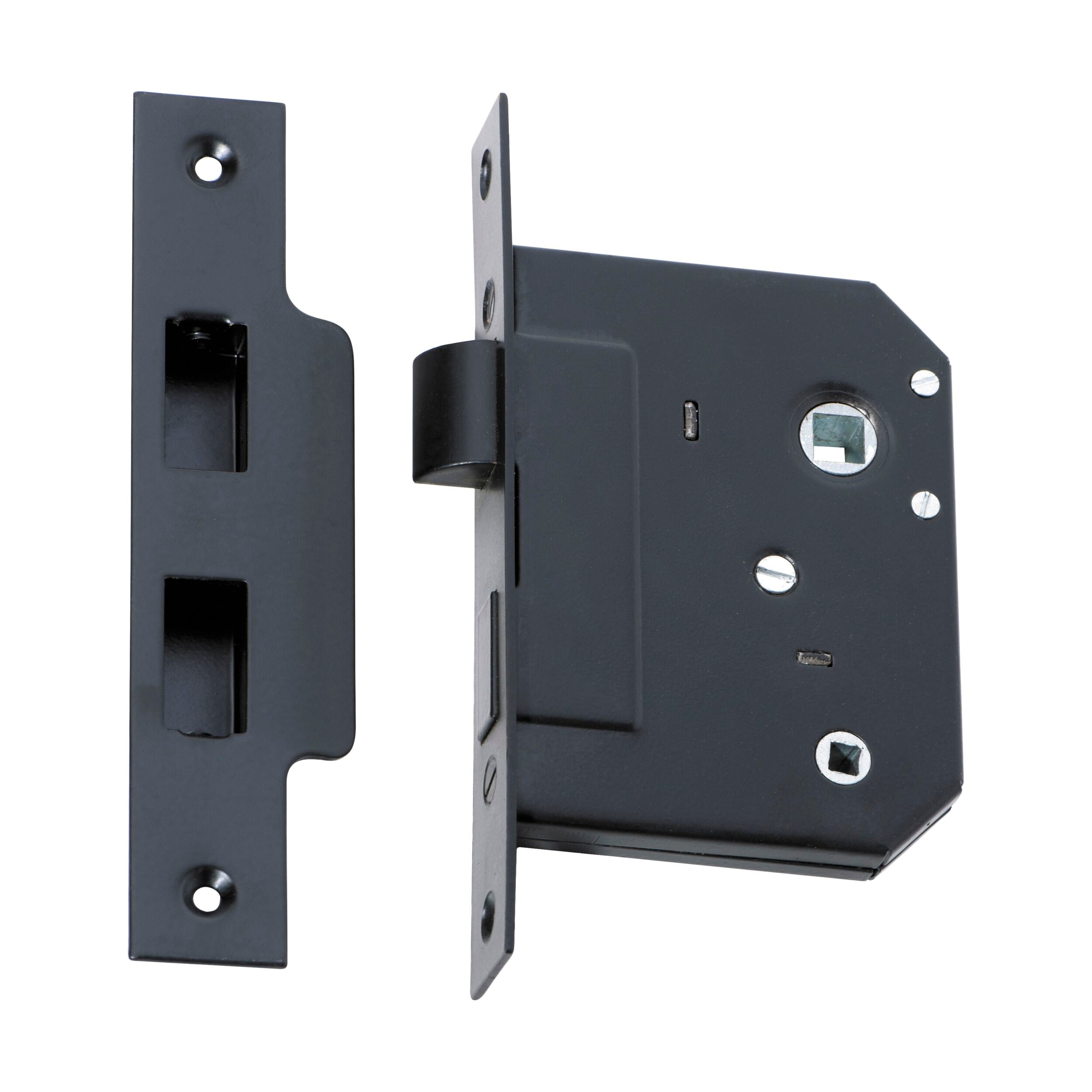 2263 Mortice Lock Privacy Matte Black CTC57mm Backset 57mm