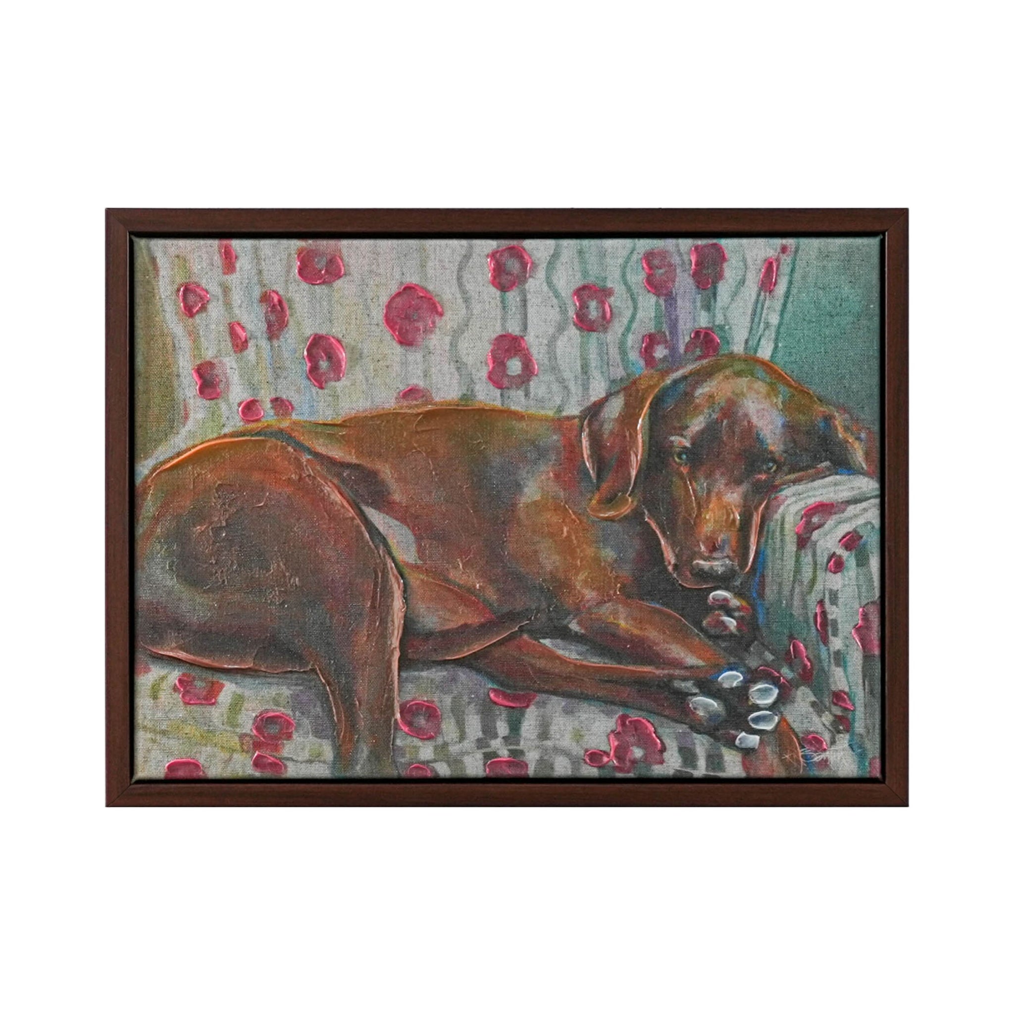 Couch Companions Vizsla Framed Textured Print 40x30cm