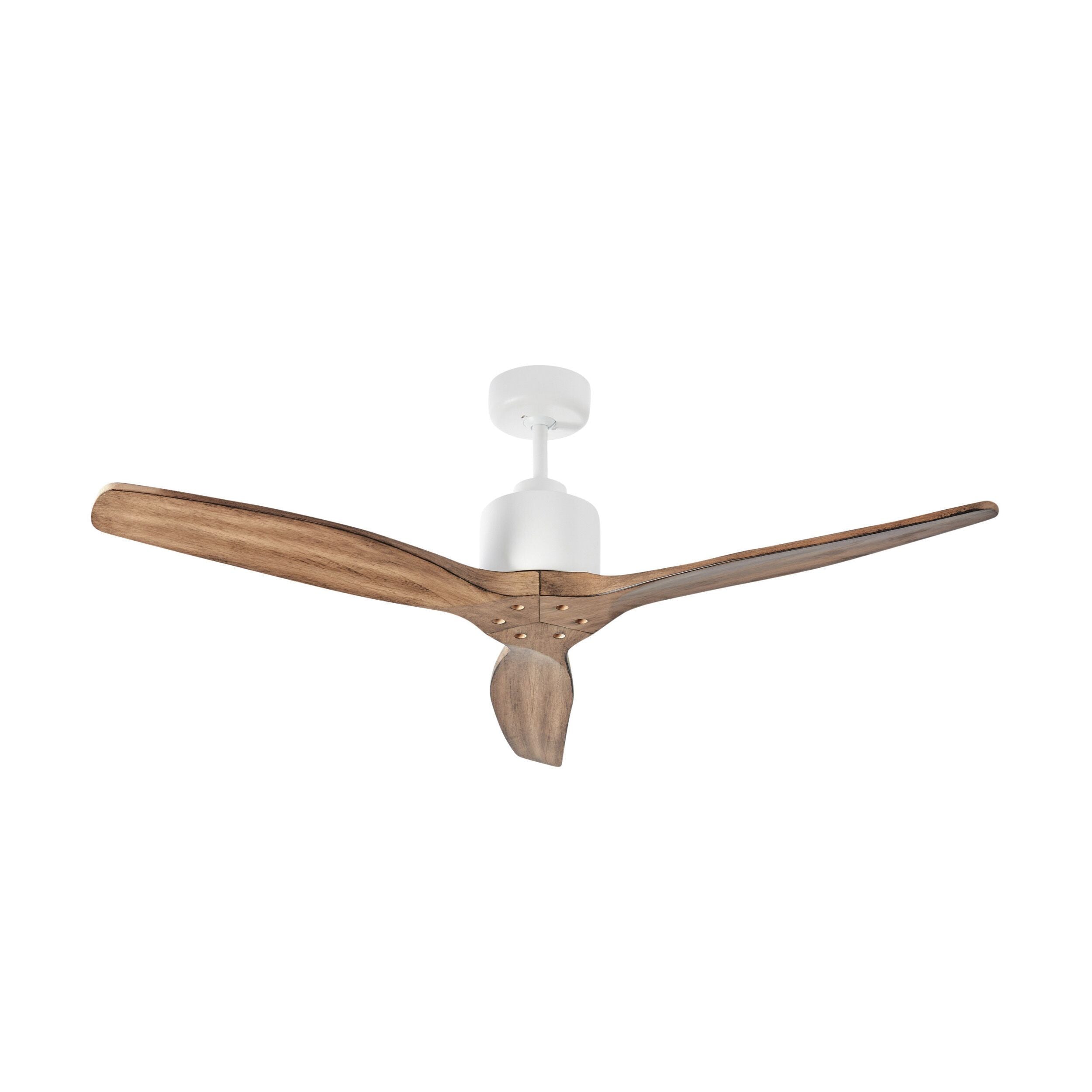 Nadi Indoor DC Ceiling Fan with Remote - White & Ash Wood 122cm