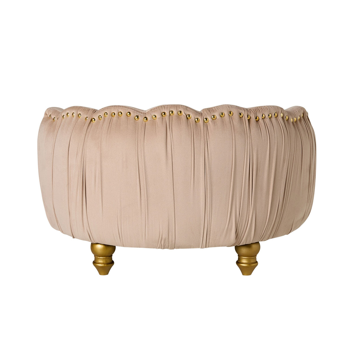 Antoinette Rouched Velvet Pet Bed Champagne