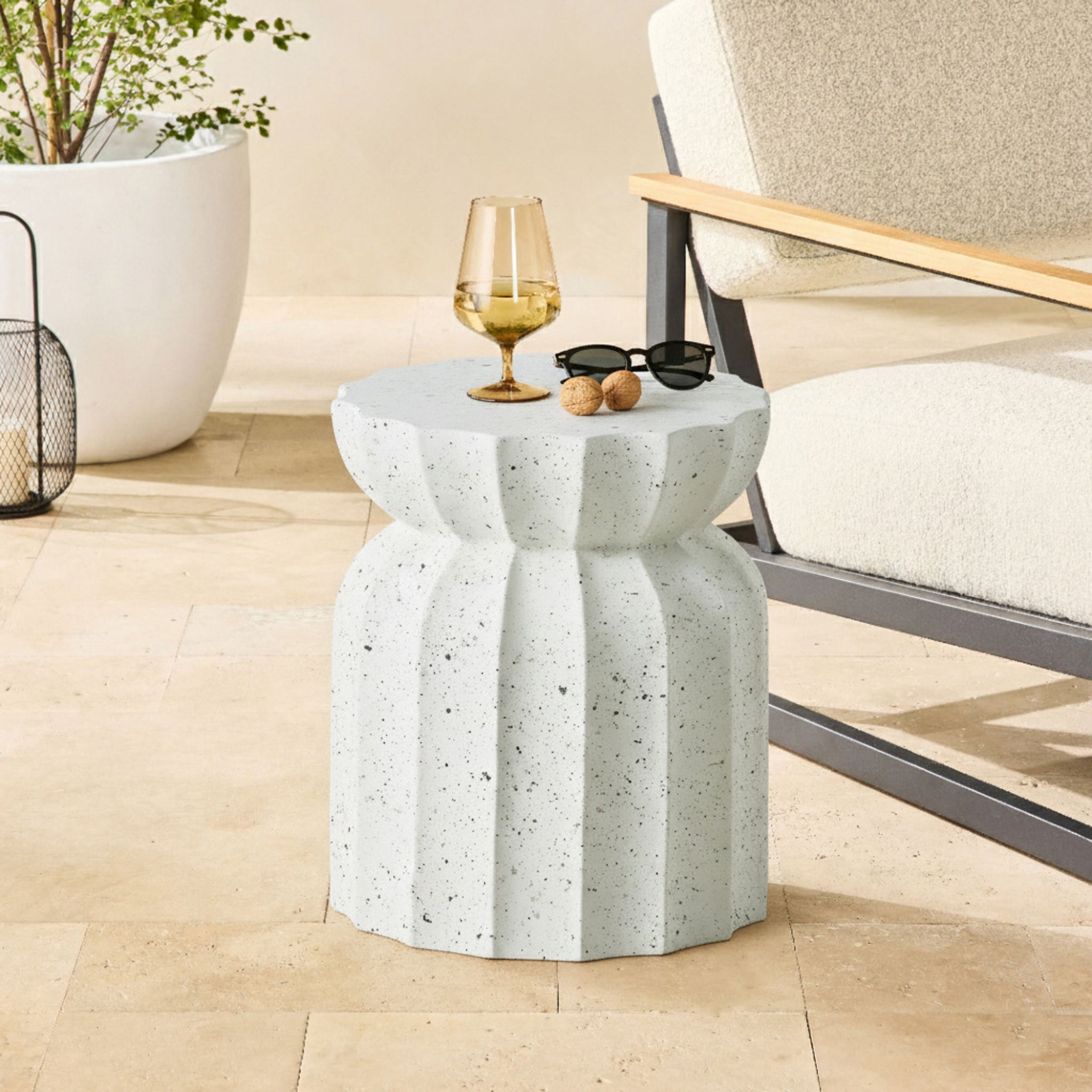 Lotus White Stool 37x37x46cm – Early Settler NZ