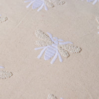 Stitch Honey Bee Embroidered Cushion Natural