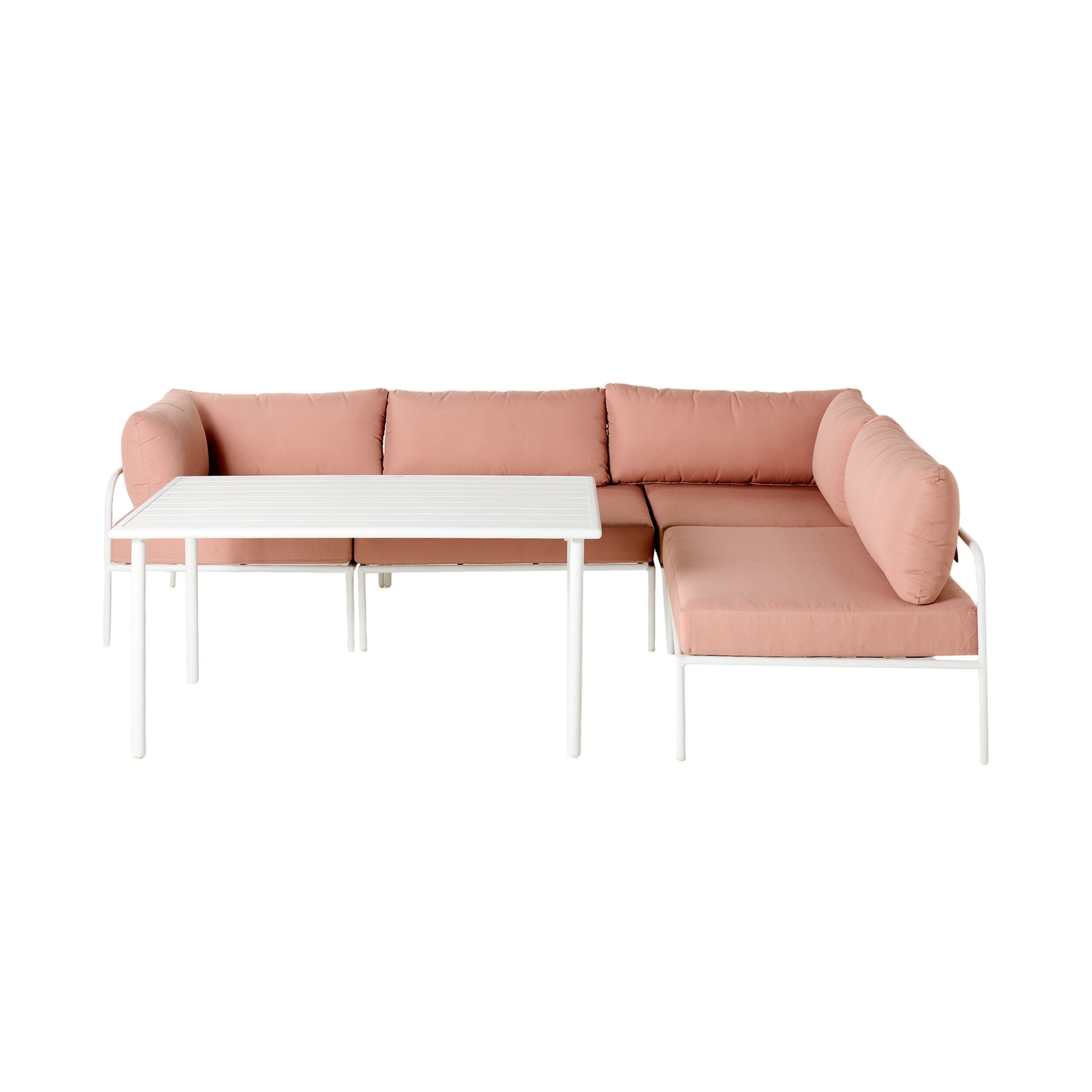 Billy Corner Sofa Set with Dining Table Rose