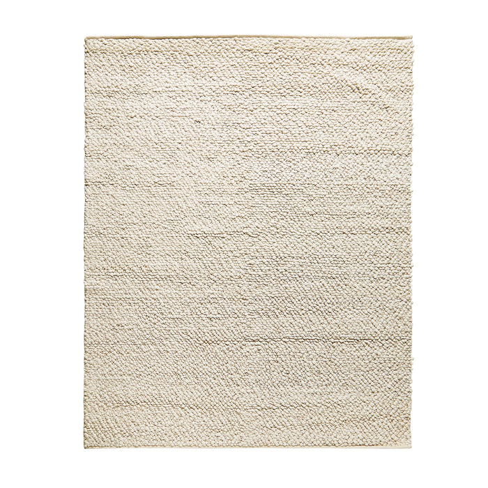 Pebbles Hand Woven Cream Cotton Wool Rug 240x300cm