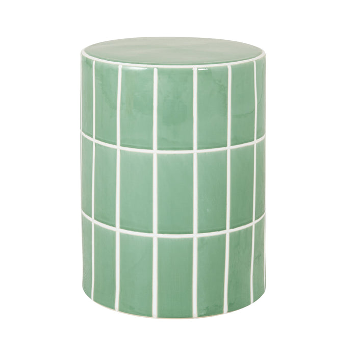 Grid Stool Green/White