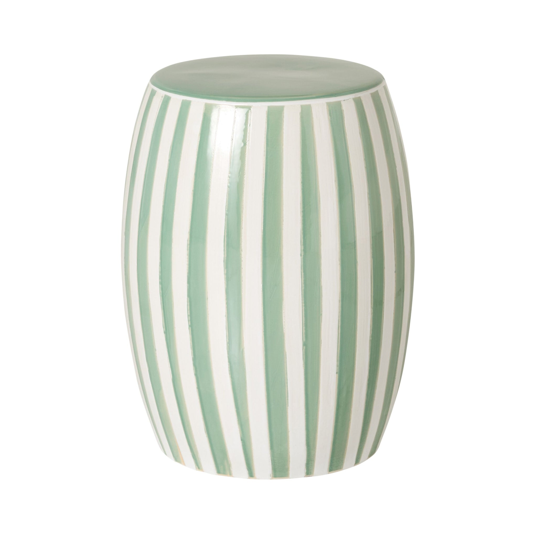 Stripe Stool Green/White