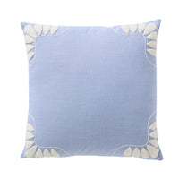 Erin Embroidered Slub Cotton Cushion Blue 50x50cm