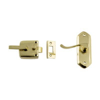 1194 Screen Door Latch Left Hand External Polished Brass H98xW36mm P40mm