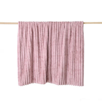 Luxe Rib Faux Fur Blanket Blush150x200cm