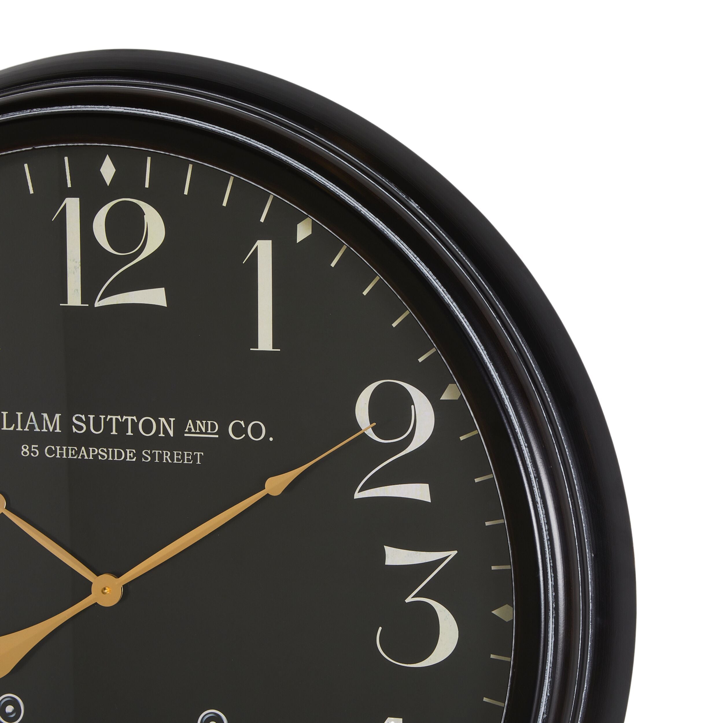 Newgate London Clock 93cm in Black, White and Gold | Early Settler