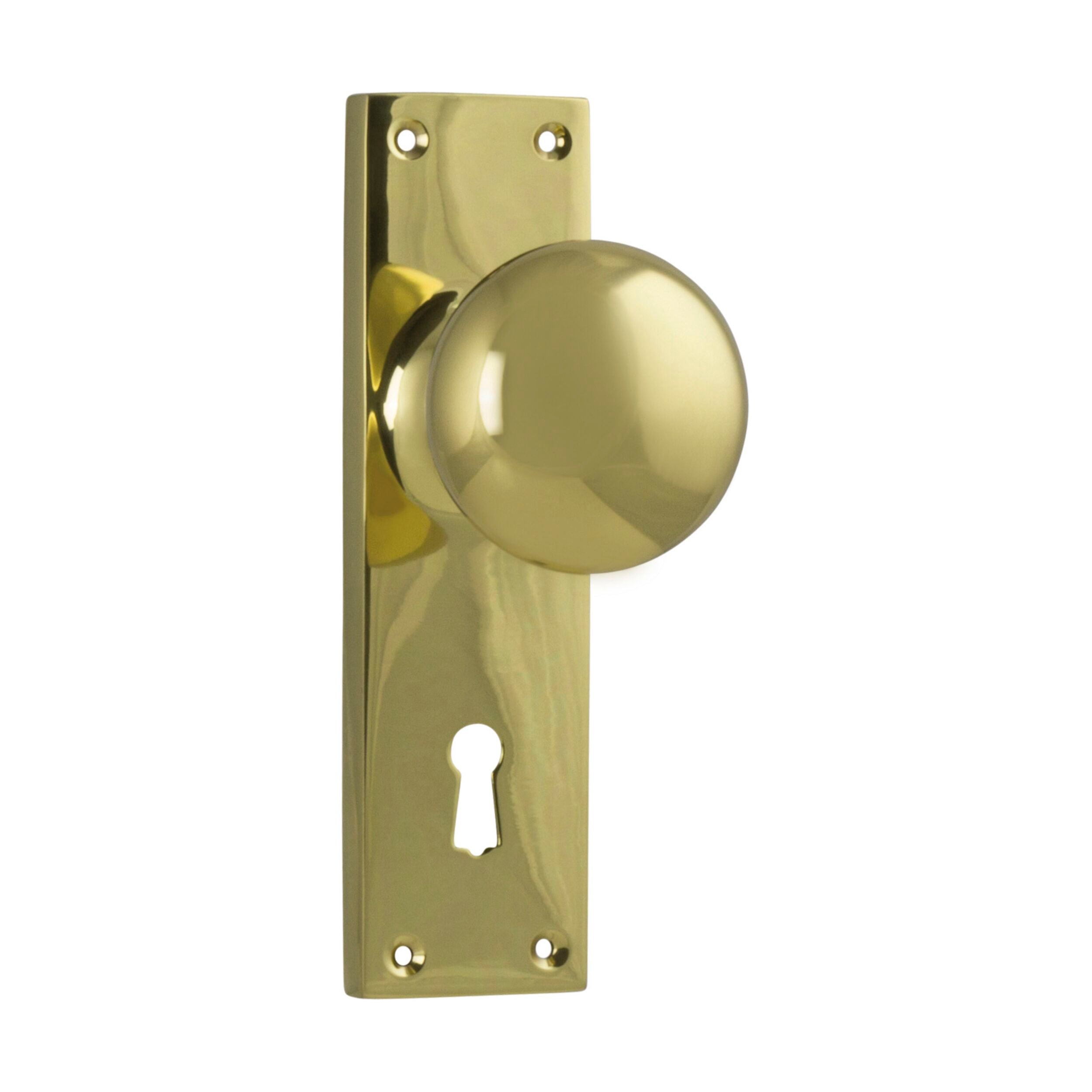 1036 Door Knob Victorian Lock Pair Polished Brass H152xW42xP75mm