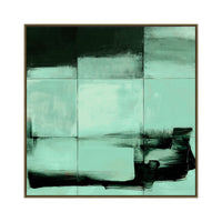 Blockscape in Jade Abstract Textured Painting 120x120cm