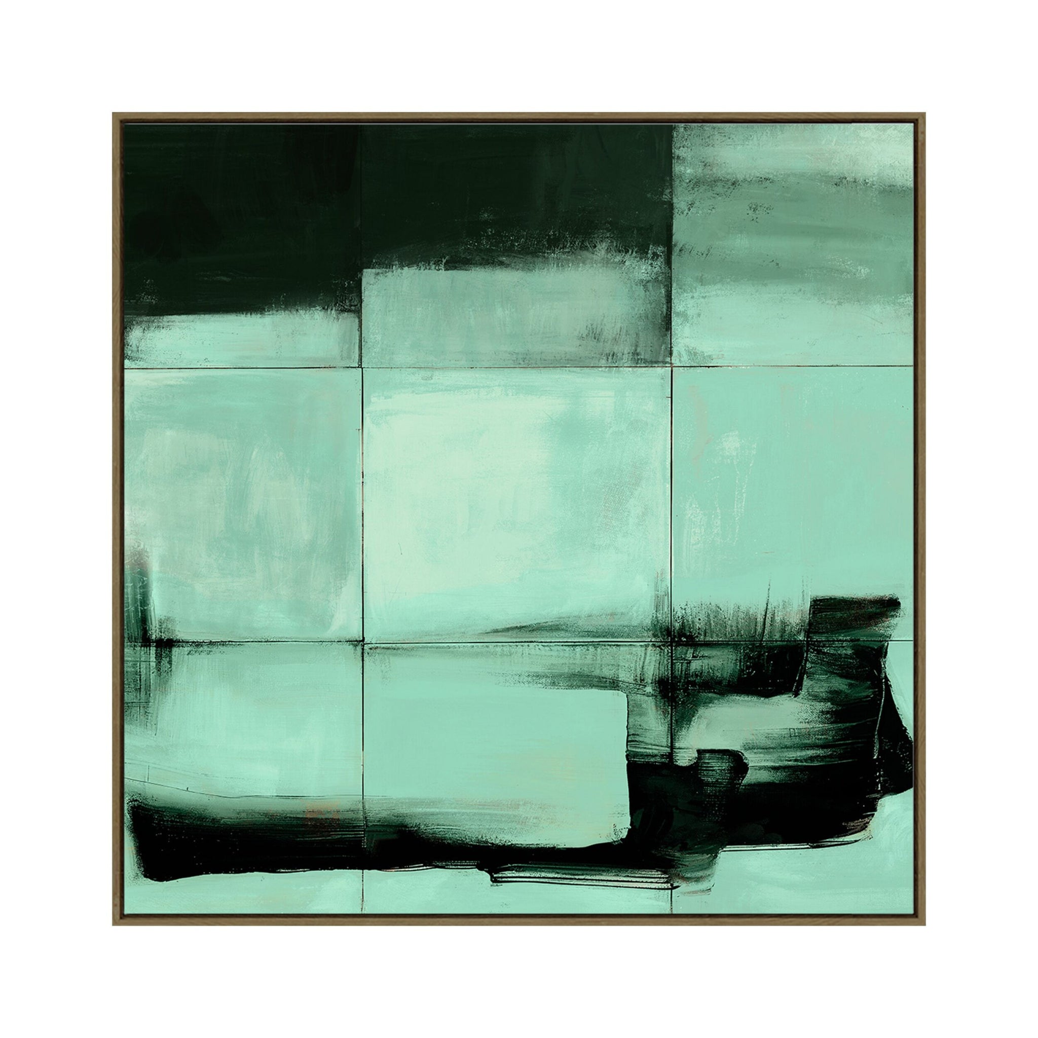 Blockscape in Jade Abstract Textured Painting 120x120cm