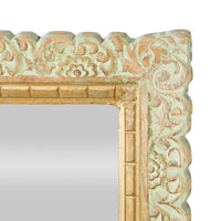 Frieze Flora Mirror Green And Gold 42x52cm