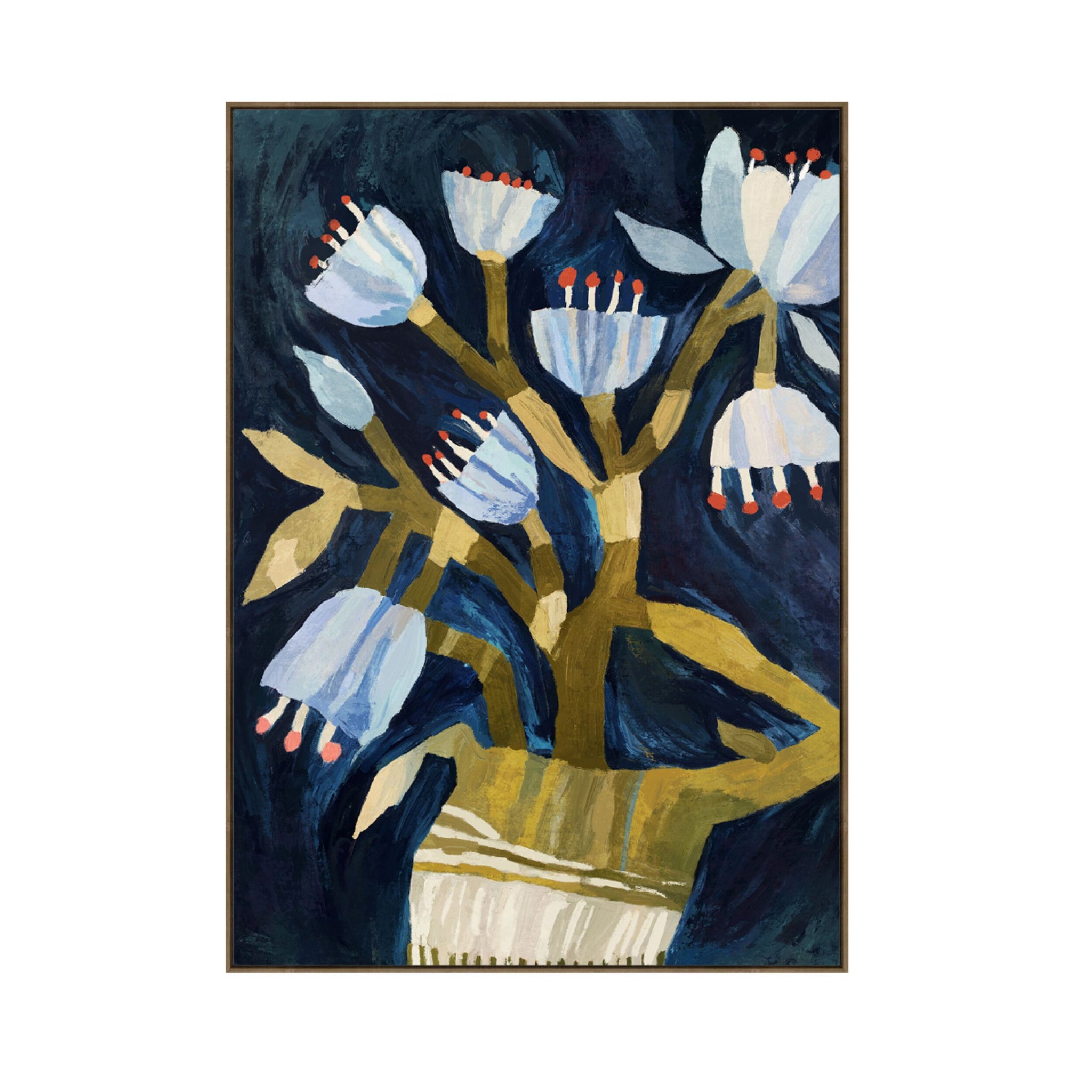 Florale Nocturne Bouquet Framed Textured Artwork 100x140cm