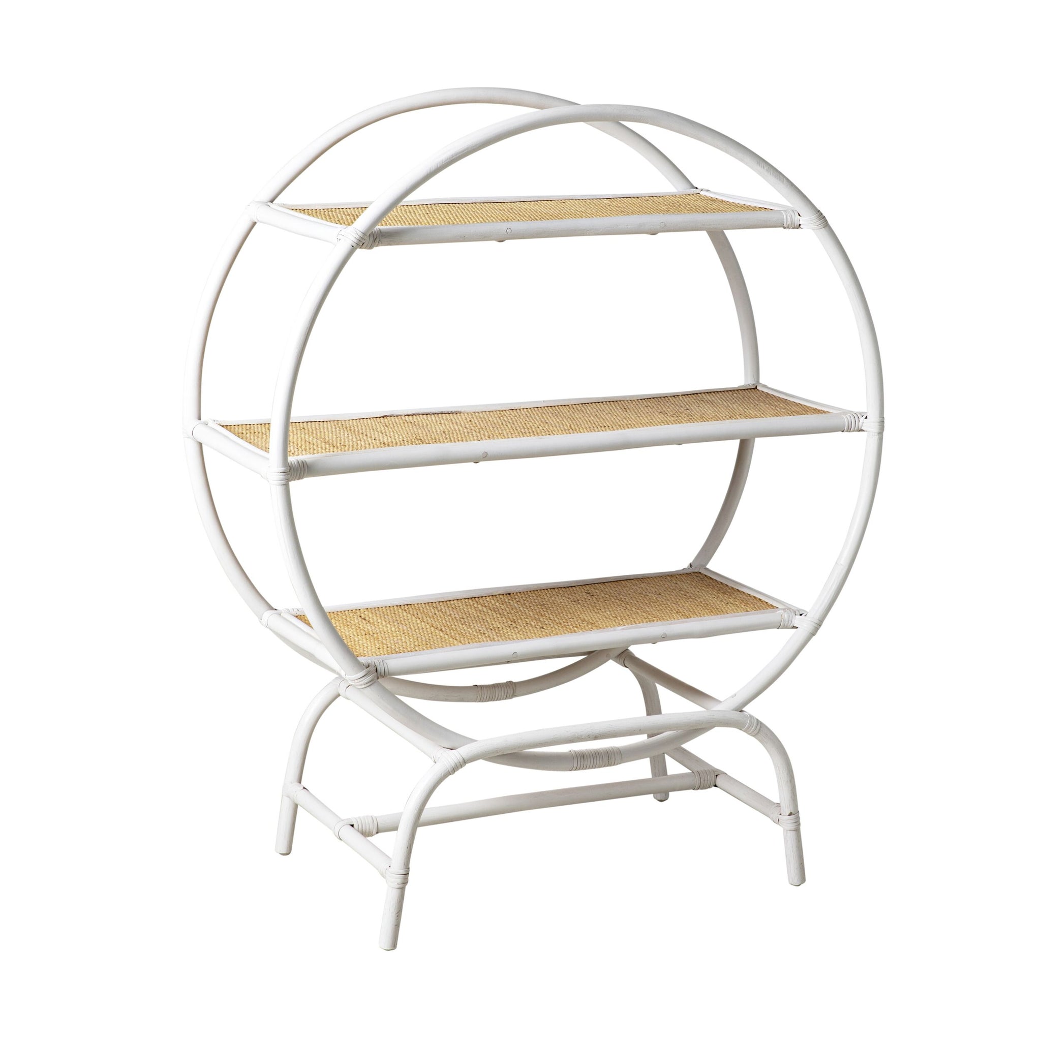 Juniper Rattan Round Shelving Unit