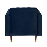 Stitch Velvet Armchair Indigo