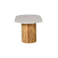 Cassius Double Pedestal Marble Top Coffee Table