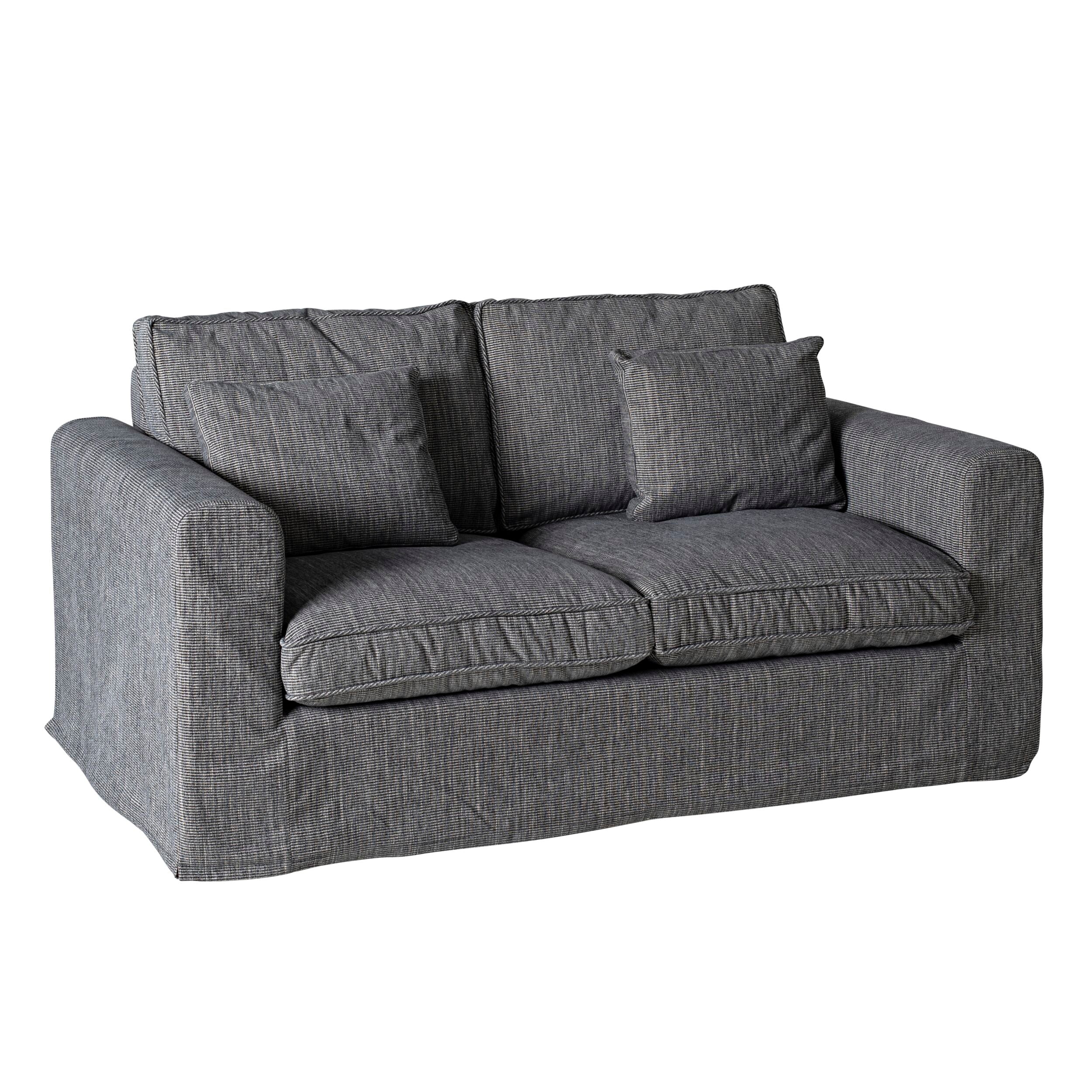 Huxley 2.5 Seater Linen Weave Sofa Charcoal Grey Custom C-001