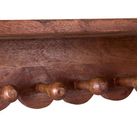 Sati Scalloped Wooden Hook Shelf