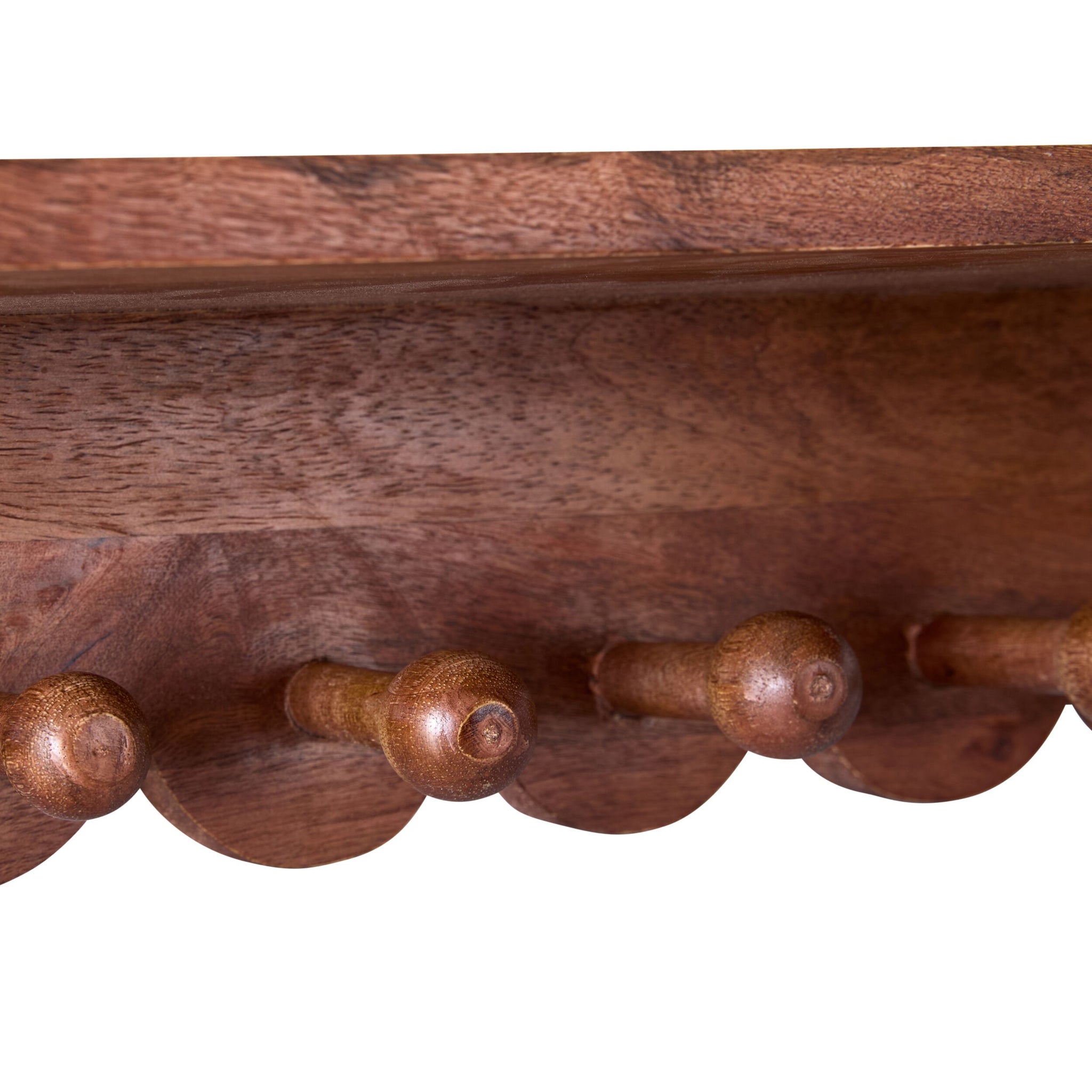 Sati Scalloped Wooden Hook Shelf