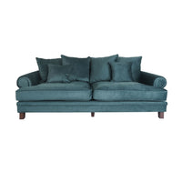 Lisette 3.5 Seater Velvet Deep Sofa Aura Emerald