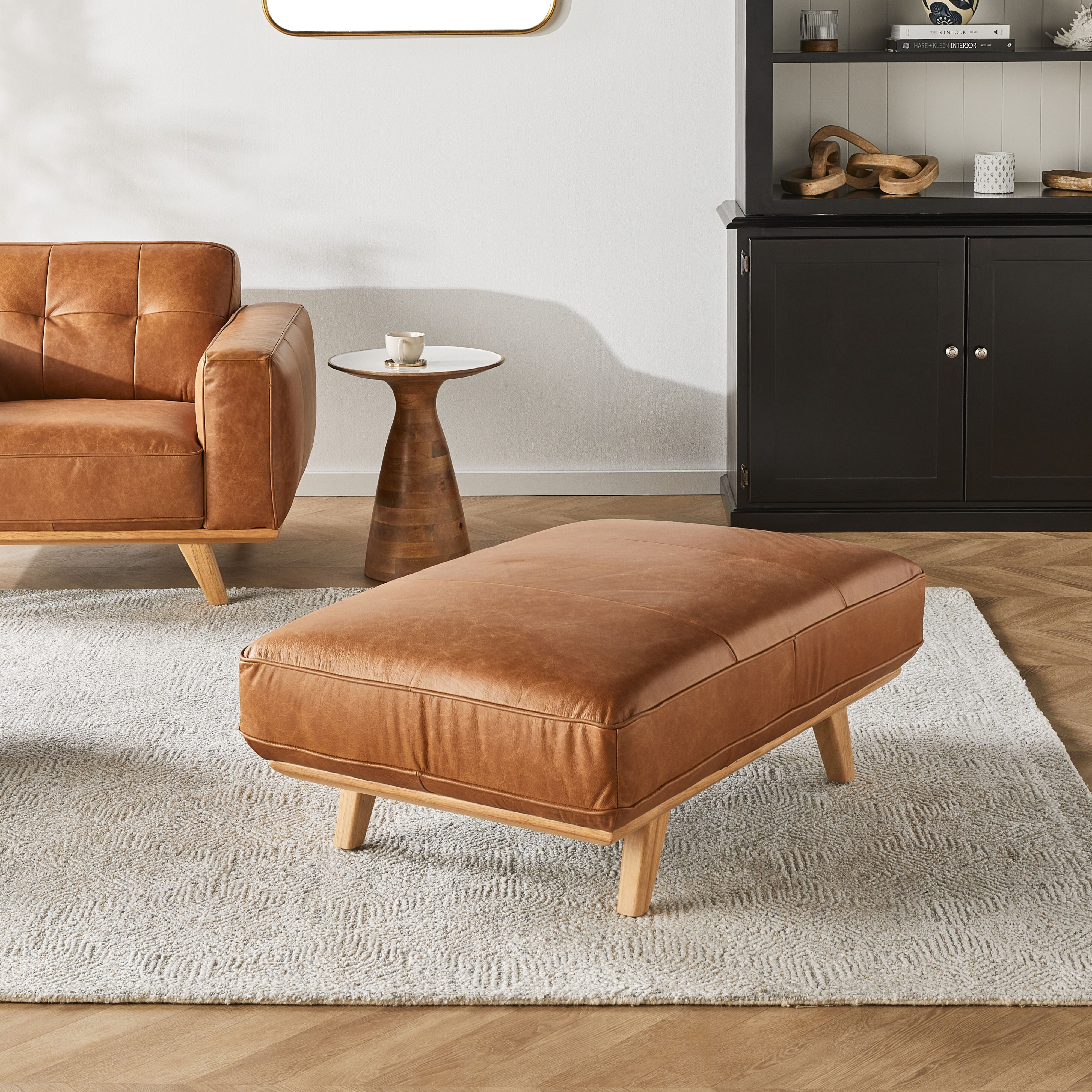 Carson Leather Ottoman Dakota Vintage Brown – Early Settler NZ