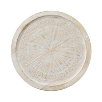 Pavan White Washed Wooden Side Table 48cm