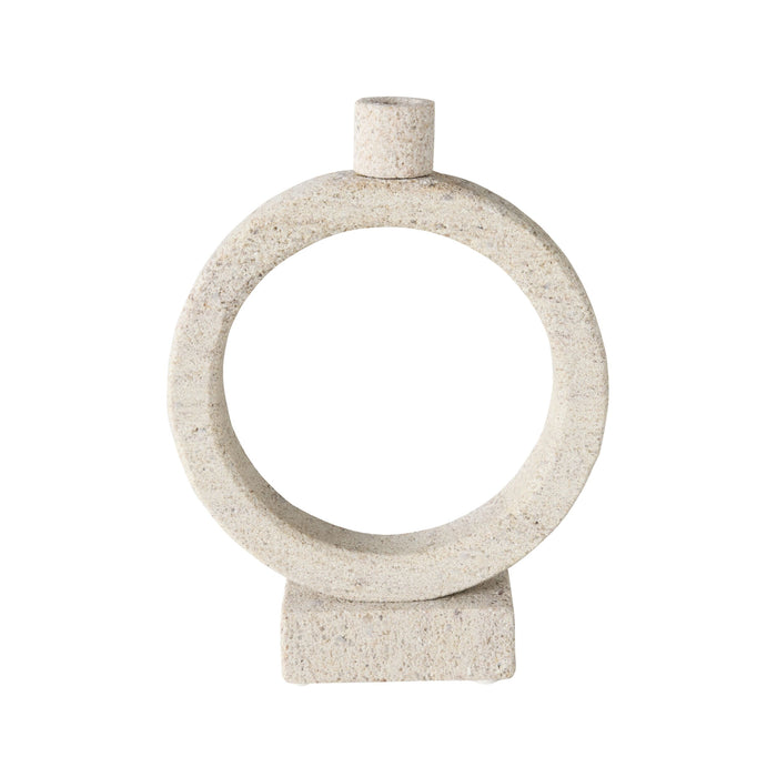 Beige Marble Orb Candle Holder Large