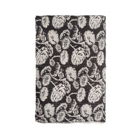 Fleurs Black and White Cotton Throw 220x250cm