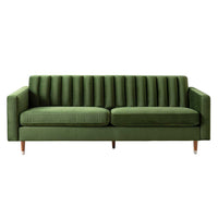 Stitch 3 Seater Velvet Sofa Juniper Olive